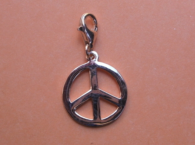 Colgante Plata de Ley rodiada simbolo Paz